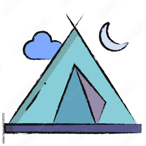 Hand drawn Tent illustration icon