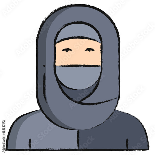 Hand drawn Burka illustration icon