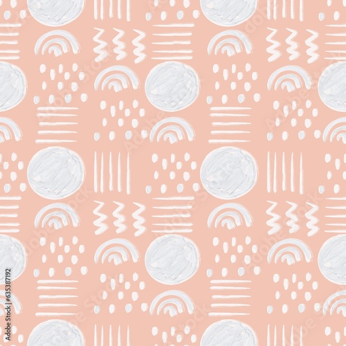 Seamless pattern - grunge brush strokes in pastel pink tones. Abstract for wrapping paper, various textiles, and as a background for printing.