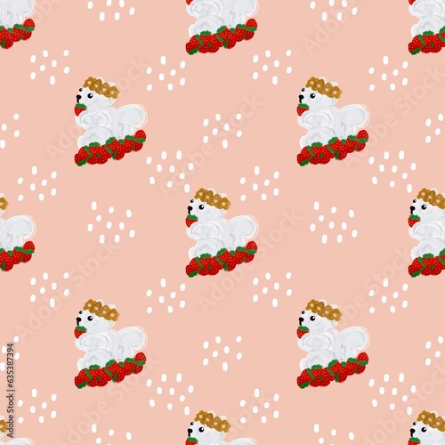 Seamless  pattern with cute squirrels.  Cartoon Animals Background. design for fabric, wrapping, textile, wallpaper, apparel and all your creative project.