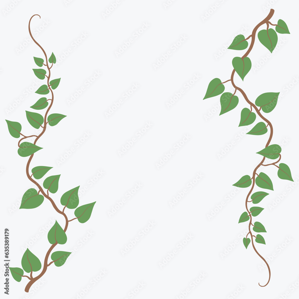 Fototapeta premium Floral ivy drawing decorative ornament flat design.