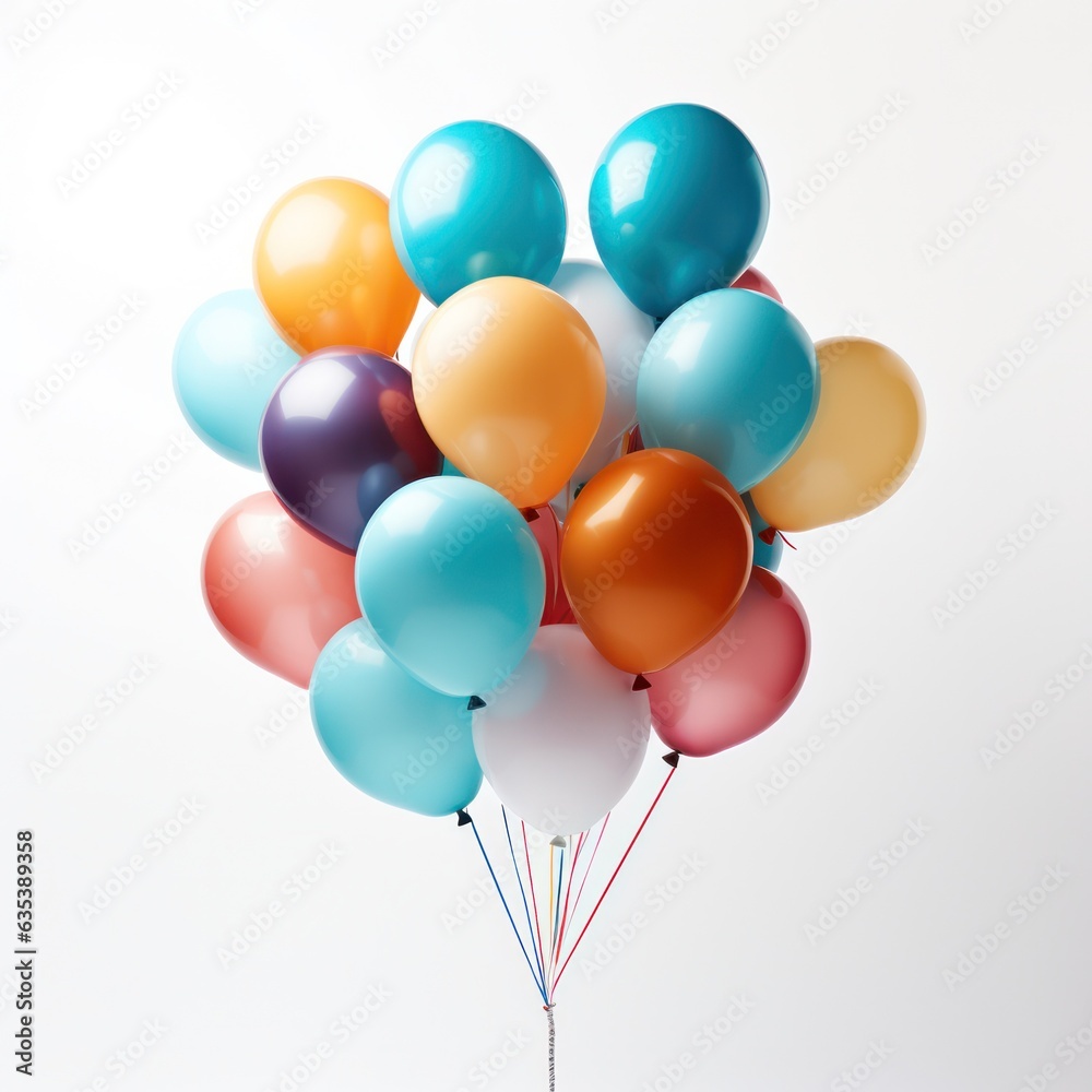 colorful balloons isolated on white