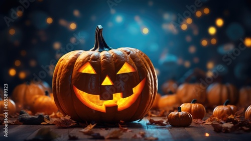 Halloween festive pumpkin party decoration, 3D illustration © lin