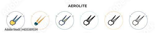 Aerolite icon in filled, thin line, outline and stroke style. Vector illustration of two colored and black aerolite vector icons designs can be used for mobile, ui, web