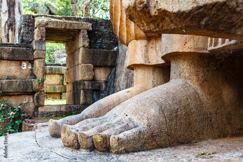 Feet of the Aukana Buddha or Avukana Buddha statue, Aukana, Sri Lanka, Aisa photo