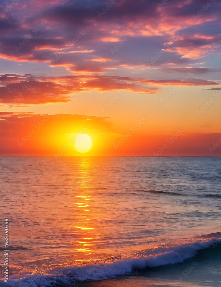 Beautiful sunrise over the sea
