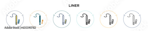 Liner icon in filled, thin line, outline and stroke style. Vector illustration of two colored and black liner vector icons designs can be used for mobile, ui, web
