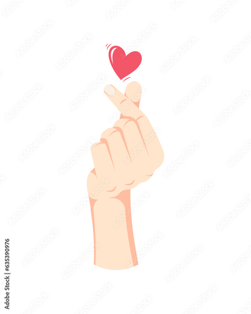 Korean love sign. Korea finger heart vector illustration Korean love sign. Korea finger heart vector illustration