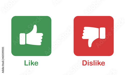 Thumb Up, Thumb Down Silhouette Icon Set. Like and Dislike Pictogram Collection. Good and Bad Gesture Button Red and Green Sign. Social Media Feedback Symbols. Isolated Vector Illustration