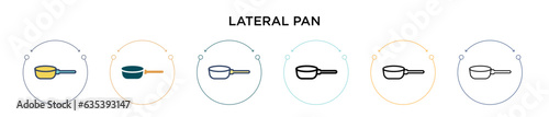 Lateral pan icon in filled, thin line, outline and stroke style. Vector illustration of two colored and black lateral pan vector icons designs can be used for mobile, ui, web