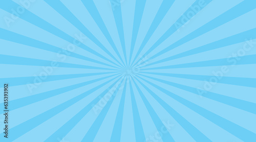 放射状に広がる青い光の背景イラスト