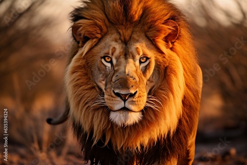 Close-up of an African lion, Generative Ai © zainab