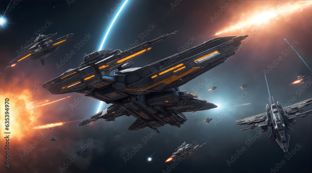 Fototapeta premium Cosmic Conflict: Battle Among the Stars