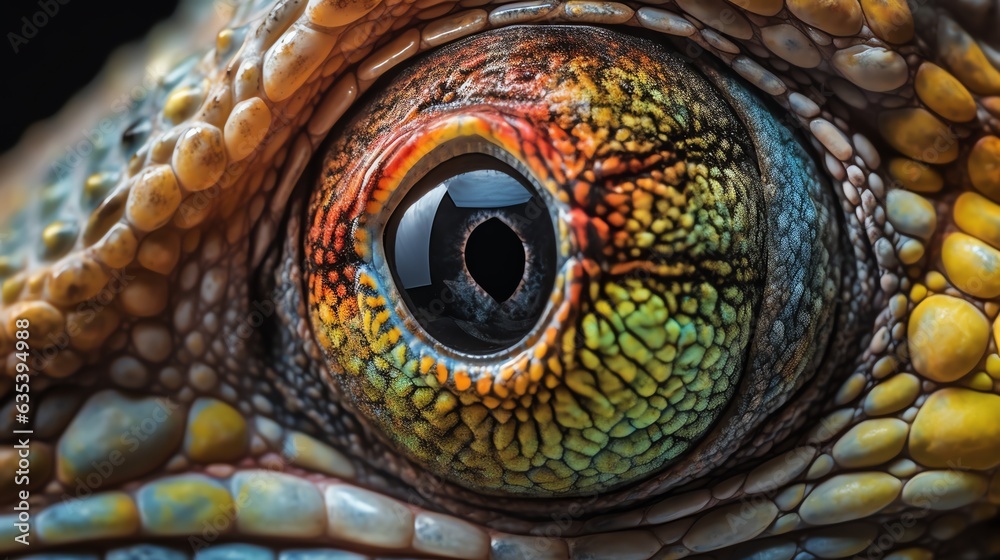 Fototapeta premium close up of a chameleon Eye
