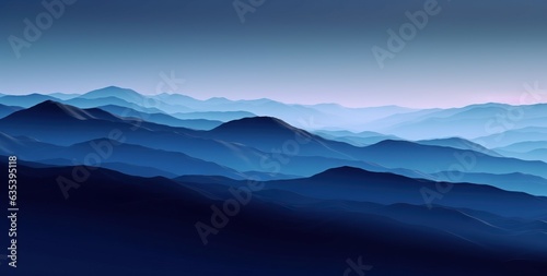 Mountain landscape with blue sky. Computer generated © artem