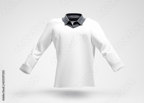Weisses Hemd auf hellgrauem Hintergrund