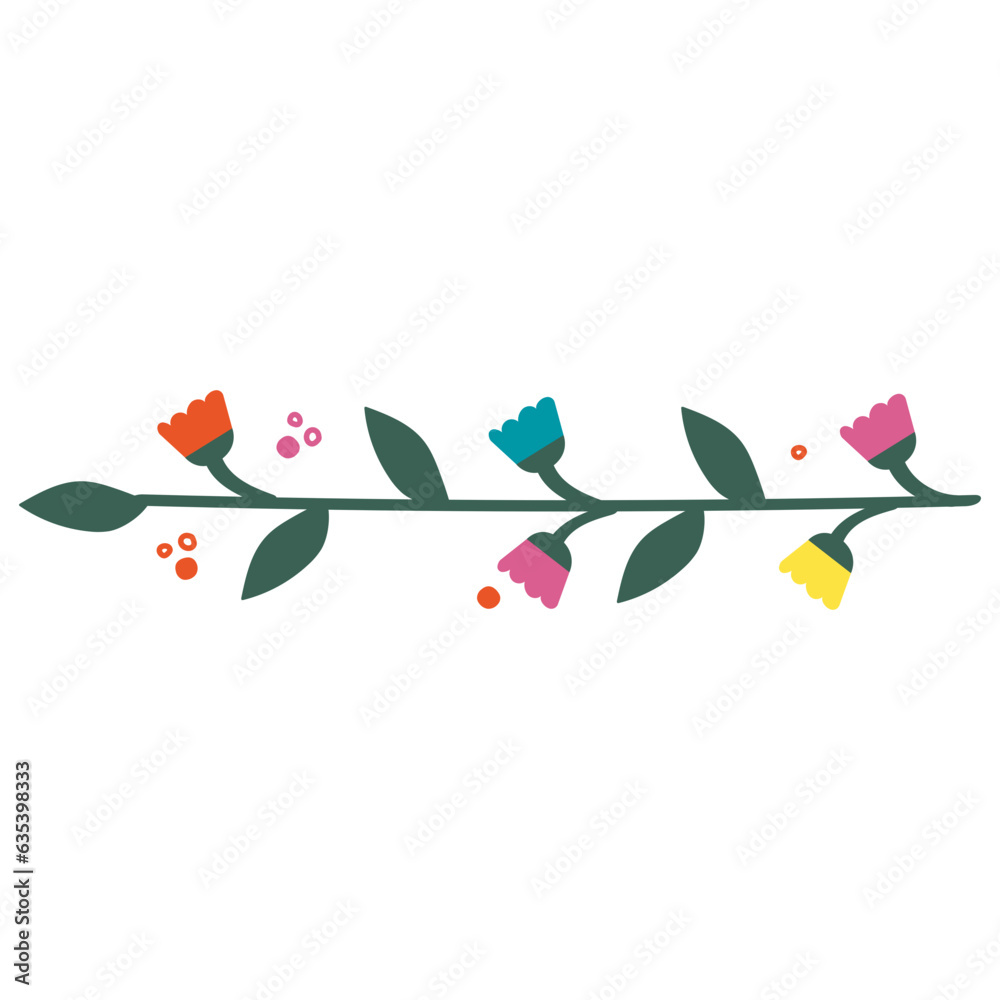 Fototapeta premium Colorful flowers ornament illustration