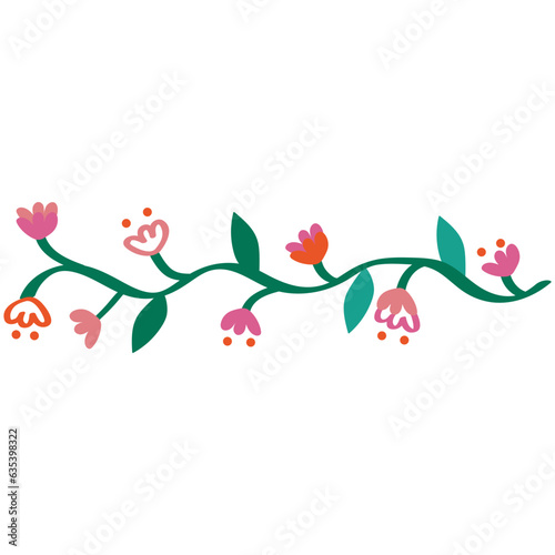 Colorful flowers ornament illustration