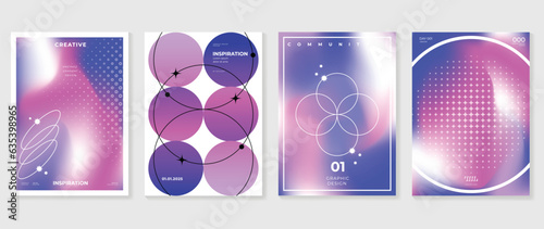 Idol lover posters set. Cute gradient holographic background vector with vibrant colors, line, dots, sparkle, halftone. Y2k trendy wallpaper design for social media, cards, banner, flyer, brochure.