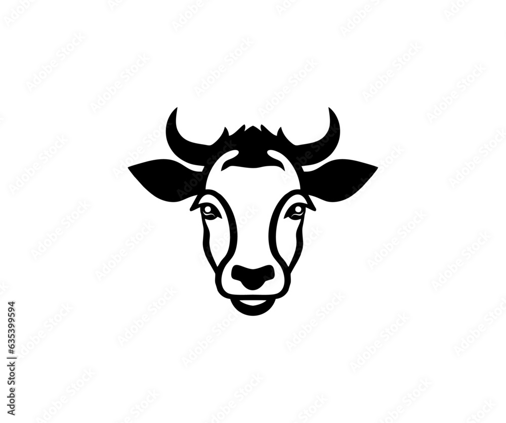 Cow head, cow emblem logo design. Black cow head silhouette with horns designed for meat industry vector design and illustration.
Cow head, cow emblem logo design. Black cow head silhouette with horns designed for meat industry vector design and illustration.