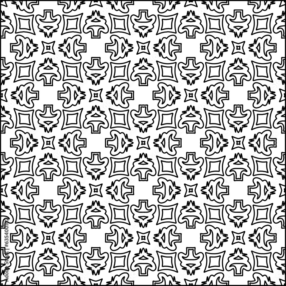 Vector pattern with symmetrical elements . Modern stylish abstract texture. Repeating geometric tiles from striped elements.Black and white pattern. Vector pattern with symmetrical elements . Modern stylish abstract texture. Repeating geometric tiles from striped elements.Black and white pattern.
