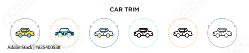 Car trim icon in filled  thin line  outline and stroke style. Vector illustration of two colored and black car trim vector icons designs can be used for mobile  ui  web