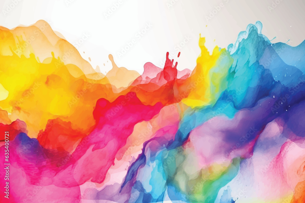Abstract rainbow colors watercolor background