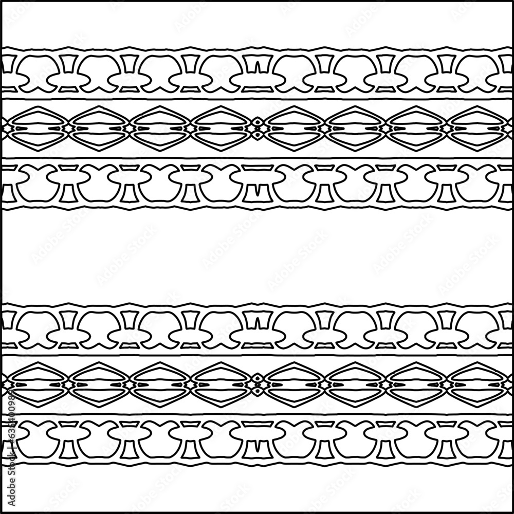 Obraz premium Vector pattern with symmetrical elements . Modern stylish abstract texture. Repeating geometric tiles from striped elements.Black and white pattern.