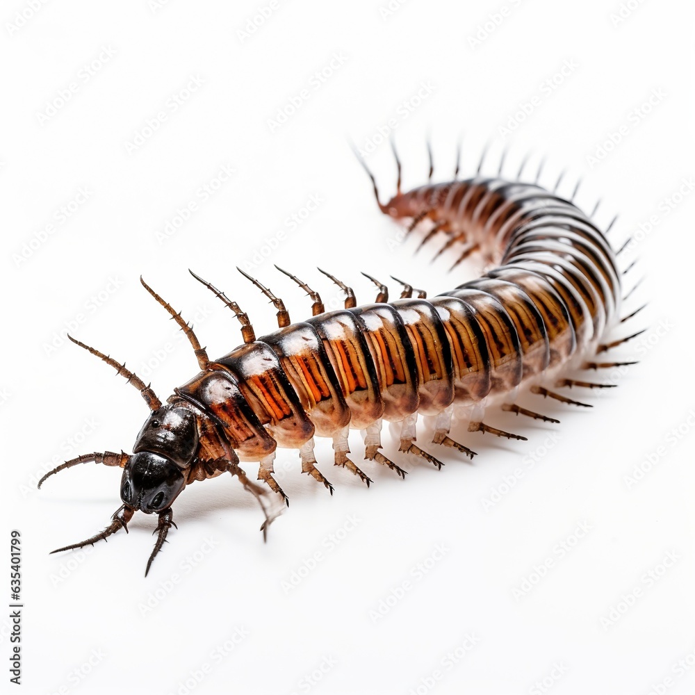 A centipede in white background A centipede in white background