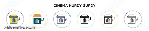 Foto Cinema hurdy gurdy icon in filled, thin line, outline and stroke style
