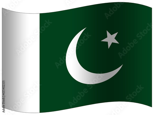 Pakistan flag waving 3D icon