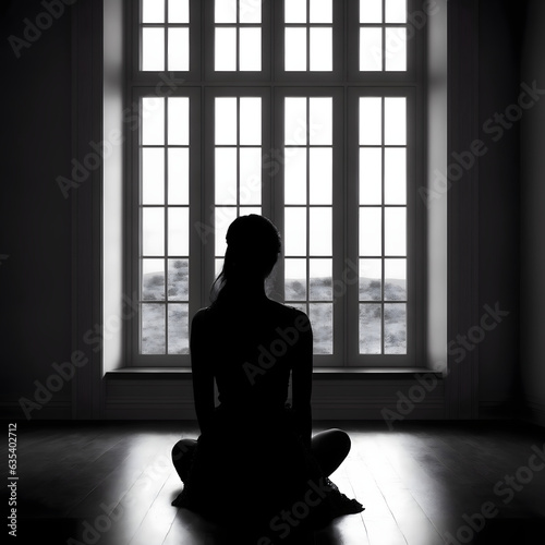 silhouette of a person meditating © Krip