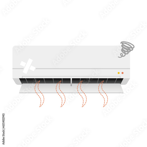 シンプルなイラスト_エアコン,故障,温風