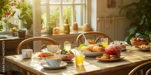 A hearty breakfast, a sunlit start to the day. A kitchen filled with aromas, the promise of a new beginning. 🍽️🌄☀️