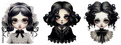  Beautiful dark fantasy cute baby with  gothic dress photo