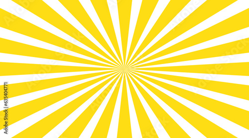 放射状に広がる黄色いイメージの背景イラスト