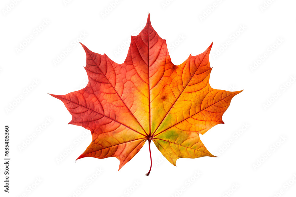Cut out colorful maple leaf. Generative AI