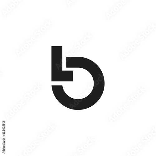 letter lb simple loop geometric logo vector