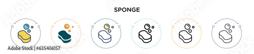 Sponge icon in filled, thin line, outline and stroke style. Vector illustration of two colored and black sponge vector icons designs can be used for mobile, ui, web photo
