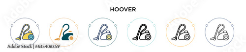 Hoover icon in filled, thin line, outline and stroke style. Vector illustration of two colored and black hoover vector icons designs can be used for mobile, ui, web