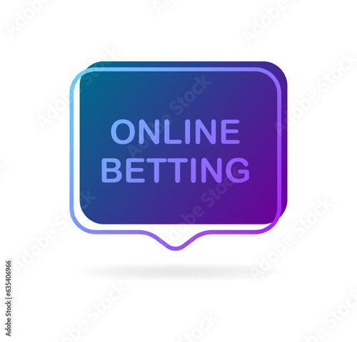 Online betting sign. Flat, purple, online bets. Vector illustration
