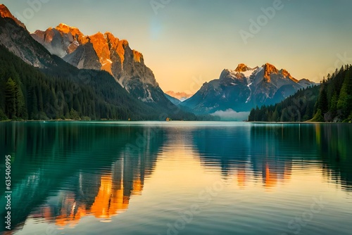 sunset over the lake