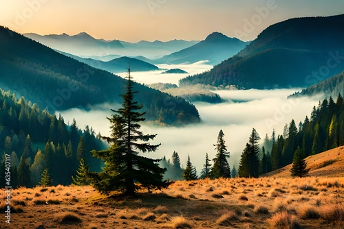 sunset in the mountains