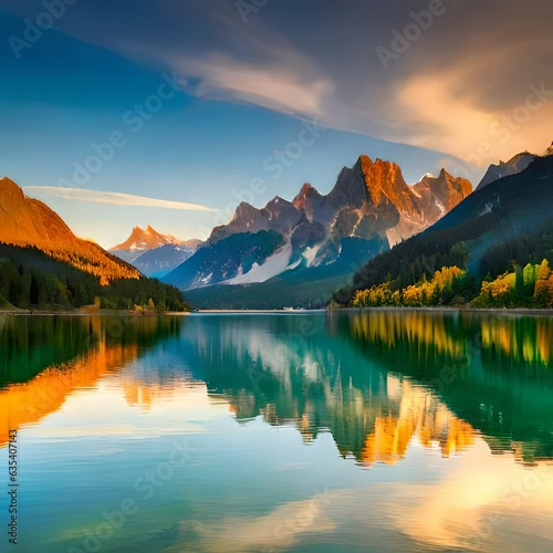 sunrise over the lake