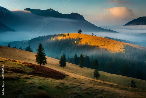 sunrise in the mountains