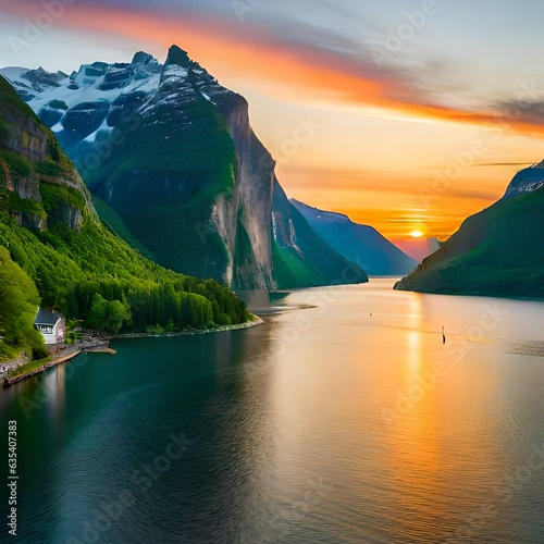 sunset in the mountains