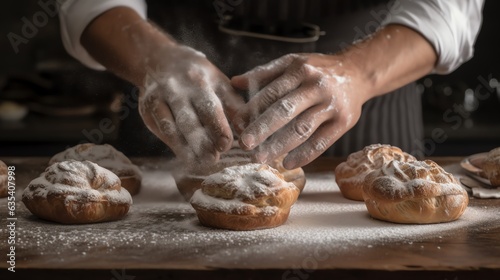 close up of hands kneading dough