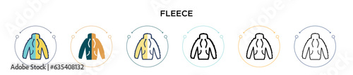 Fleece icon in filled, thin line, outline and stroke style. Vector illustration of two colored and black fleece vector icons designs can be used for mobile, ui, web