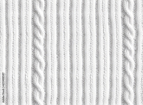 White knitted fabric as background, top view. SEAMLESS PATTERN. SEAMLESS WALLPAPER. Created with Generative AI technology.