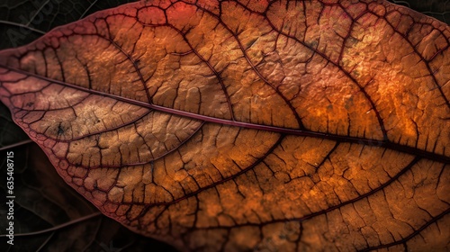 red autumn leaf macro